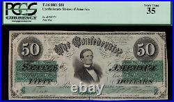T-16 / PF-11 $50 1861 Confederate Currency CSA Civil War Graded PCGS 35