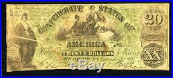 T-17 1861 $20 Confederate States of America CIVIL WAR PMG CHOICE FINE 15 PF-1
