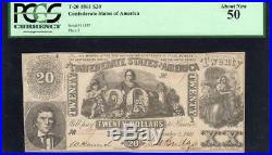 T-20 1861 $20 Confederate Currency Csa Pcgs 50 CIVIL War 51357