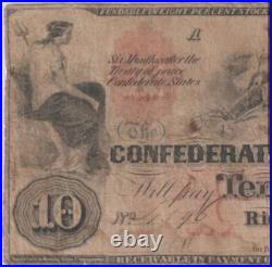 T-22 $10 1861 Confederate States Banknote Civil War Confederacy Money PCGS RARE