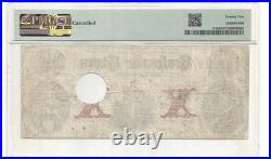 T-26 $10 1861 Confederate States Civil War Obsolete Banknote Currency, PMG VF25