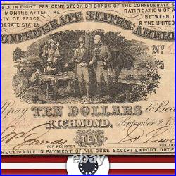 T-30 1861 $10 CONFEDERATE CURRENCY Civil War Paper Money 36485