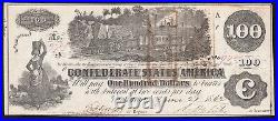 T-39 1862 $100 Confederate CIVIL War Train Note 7731