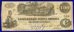 T-39 1862 $100 Confederate States SAN ANTONIO TX Civil War Banknote Currency PMG