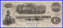 T-40 1862 $100 Confederate States Civil War CHARLESTON PCGS 30 VF PF-1 R3