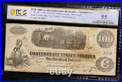 T-40 1862 Confederate States $100 Civil War AUGUSTA GEORGIA Currency, PCGS AU 55