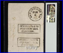 T-40 1862 Confederate States $100 Civil War SAN ANTONIO TX Stamp Currency, PMG