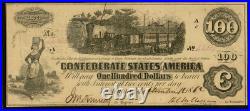 T-40 1862 Confederate States $100 Civil War TALLAHASSEE FL Currency, PMG ChAU 58