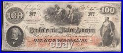 T-41 1862 $100 Confederate Currency Manuscript Hoer CIVIL War Bill 27363