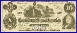 T-46 1862 Confederate States $10 Civil War SCARCE Obsolete Banknote Currency PMG