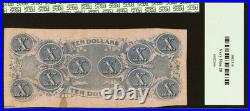 T-52 $10 1862 Confederate States Banknote Civil War Confederacy Currency PCGS 20