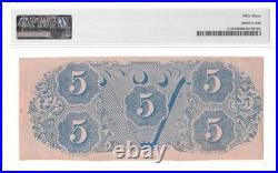 T-53 PF-2 1862 $5 Confederate States Civil War Note Full Framed Beauty! PMG AU53