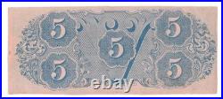 T-53 PF-2 1862 $5 Confederate States Civil War Note Full Framed Beauty! PMG AU53