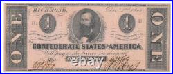 T-55 1862 $1 Confederate States PF-7 PMG AU58 Well Centered Note Civil War Money T-55 1862 $1 Confederate States PF-7 PMG AU58 Well Centered Note Civil War Money