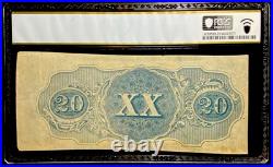 T-58 1863 Confederate States $20 Civil War Obsolete Banknote Currency, PCGS 35