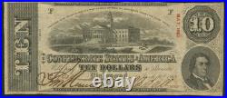 T-59 $10 1863 Confederate States Civil War Obsolete Banknote Currency SCARCE PMG