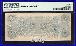 T-59 1863 $10 Confederate Currency Pmg 58 Epq CIVIL War Bill 6918