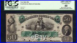 T-6 1861 $50 CONFEDERATE CURRENCY PCGS 40 comment CIVIL WAR MONEY 137