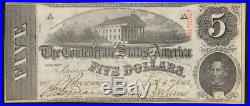 T-60 1863 $5 Confederate Currency CIVIL War Bill 96979