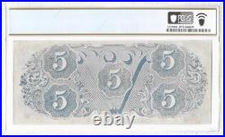 T-60 1863 $5 Confederate Note Pcgs Vf35 CIVIL War Paper Money Full Framed Beauty
