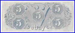 T-60 1863 $5 Confederate Note Pcgs Vf35 CIVIL War Paper Money Full Framed Beauty
