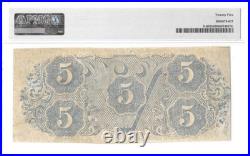 T-60 1863 $5 Confederate PF-4 PMG VF25 Nice Mid Grade Civil War