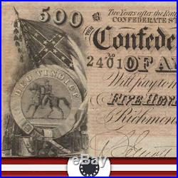 T-64 1864 $500 Confederate Currency STONEWALL JACKSON Civil War Money 24010