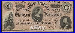 T-65 1864 $100 Confederate Currency CIVIL War Bill 63156