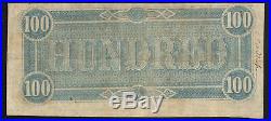 T-65 1864 $100 Confederate Currency CIVIL War Bill 63156