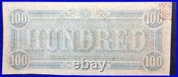 T-65 1864 $100 Confederate Currency Lucy Pickens Civil War Money CSA Note VF