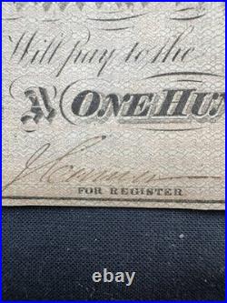 T-65 1864 $100 Confederate Currency Lucy Pickens Civil War Money CSA Note VF