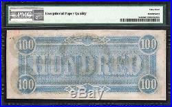 T-65 1864 $100 Confederate Currency Pmg 64 Epq CIVIL War Bill 506