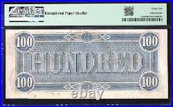 T-65 1864 $100 Confederate Currency Pmg 64 Epq CIVIL War Note 15109