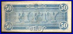 T-66 1864 $50 Confederate Currency CIVIL War Bank Note 66113