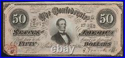 T-66 1864 $50 Confederate Currency CIVIL War Bill 17072-p