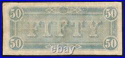 T-66 1864 $50 Confederate Currency CIVIL War Bill 67155-ruz