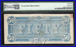 T-66 1864 $50 Confederate Currency PMG 58 EPQ CIVIL WAR 61175
