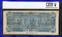 T-66 1864 $50 Confederate Currency Pcgs 62 Ppq CIVIL War Bill 21394