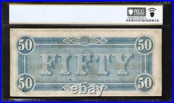 T-66 1864 $50 Confederate Currency Pcgs 64 Ppq CIVIL War Bill 72007