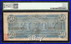 T-66 1864 $50 Confederate Currency Pmg 35 CIVIL War Bill 30078