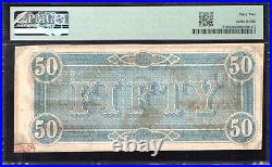 T-66 1864 $50 Confederate Currency Pmg 62 CIVIL War Fifty Dollar Bill 31363