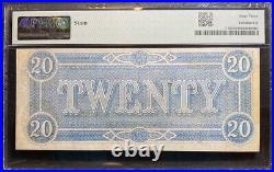 T-67 $20 1864 Confederate States Banknote Civil War Confederacy Money PMG UNC 63