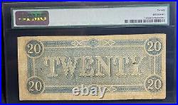 T-67 $20 1864 Confederate States Banknote Civil War Confederacy Money, PMG VF 20