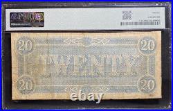 T-67 $20 1864 Confederate States Banknote Civil War Confederacy Money, PMG VF 20