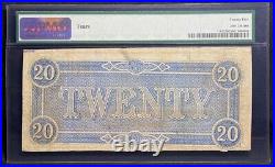 T-67 $20 1864 Confederate States Banknote Civil War Confederacy Money, PMG VF 25