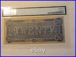 T-67 $20 1864 Confederate States Currency, Civil War Confederacy PMG 63