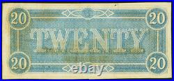 T-67 CONFEDERATE STATES of AMERICA $20 CIVIL WAR 1864 PLATE # 18 #9369