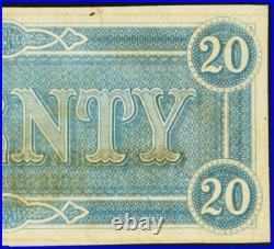 T-67 CONFEDERATE STATES of AMERICA $20 CIVIL WAR 1864 PLATE # 18 #9369