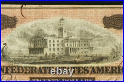 T-67 CONFEDERATE STATES of AMERICA $20 CIVIL WAR 1864 PLATE # 18 #9369 T-67 CONFEDERATE STATES of AMERICA $20 CIVIL WAR 1864 PLATE # 18 #9369