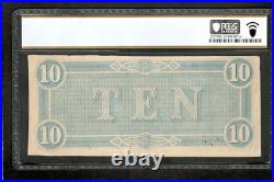 T-68 $10 1864 Confederate States Currency Civil War Banknote, PCGS 35 (U30)